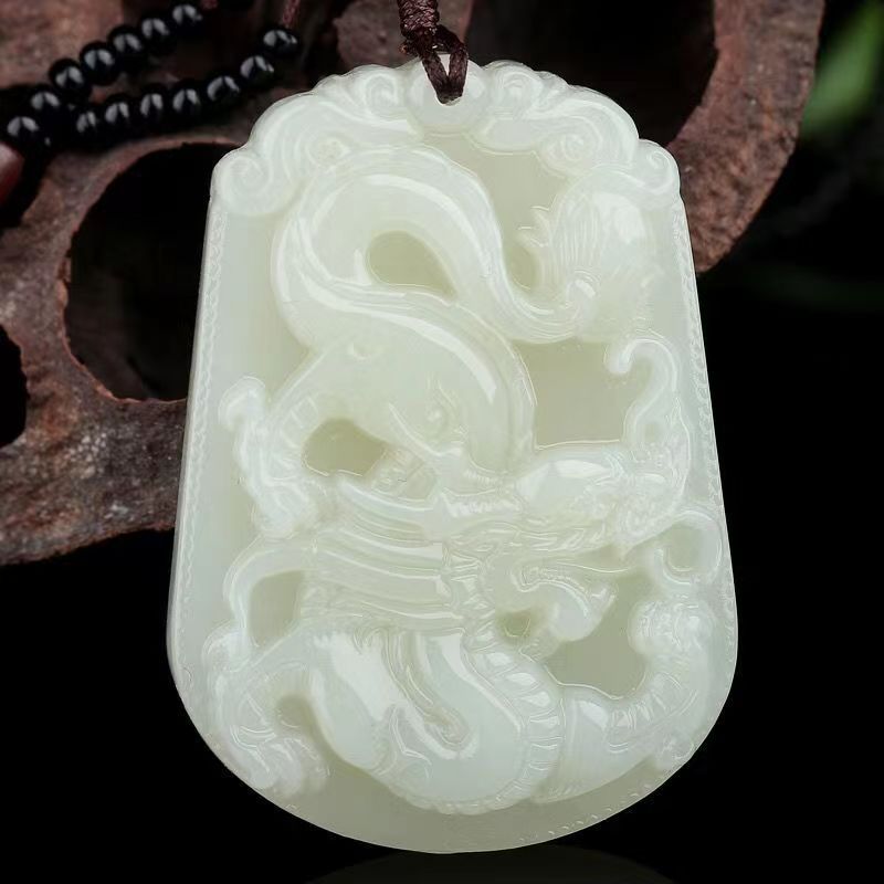 Organic amulet white jade