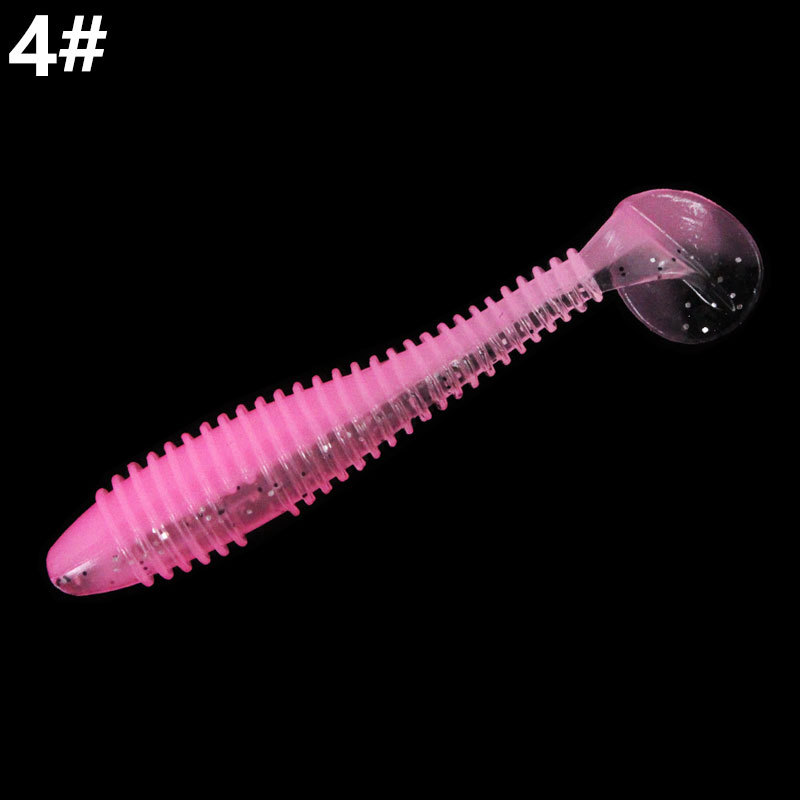 Tornillo de grasa de dos colores T cola 10 piezas de embalaje fino Luya Cebo suave Cebo de pesca barco de pesca Pescado mandarín que rebordea cebo bajo