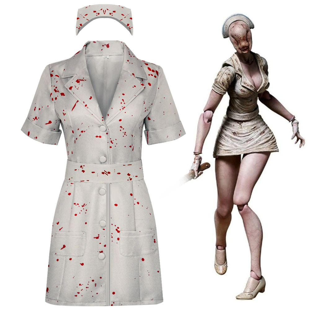 Silent Hill 2RE медсестра cos костюм Silent Hill ремейк ужасов зомби медсестра ролевая косплей