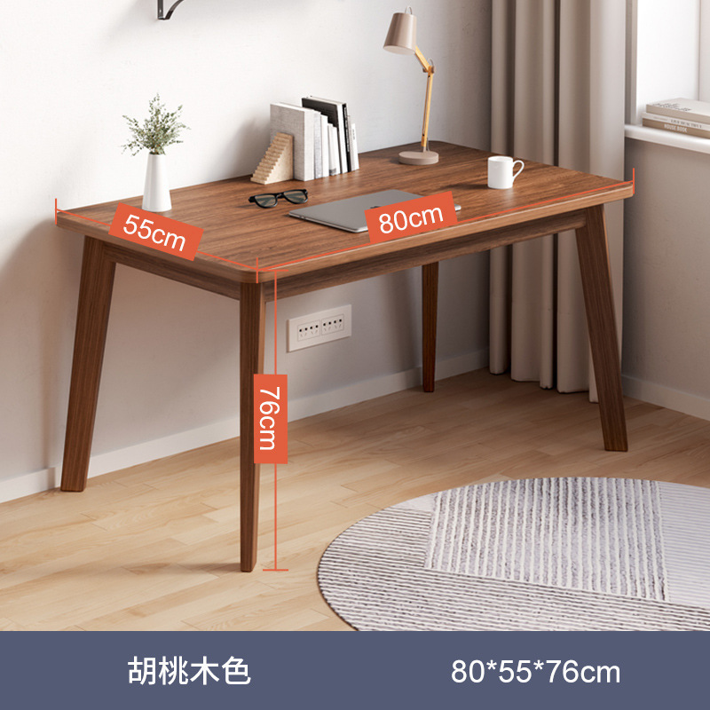 Escritorio largo para dos estudiantes Escritorio de computadora para el hogar Escritorio de estudio Escritorio de sala de estar Escritorio de escritura de pierna de madera maciza Banco de trabajo