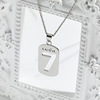 Couple LUCK letters necklace Punk stack wearing hollow personality hip -hop military card 7 lucky digital necklace