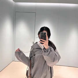 正确版高品质现货谬家原标格纹科技面料飞行员休闲夹克男女同款