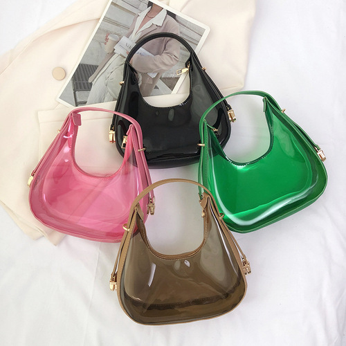 PVC transparent small bag women's fashion summer niche shoulder bag  new trendy cool versatile jelly bag