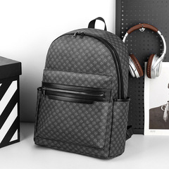 高级感新款格纹双肩包时尚大容量商务电脑包出差旅行休闲背包批发