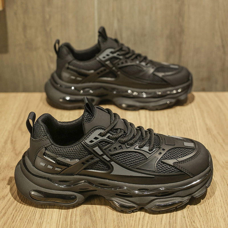 Zapatos de hombre verano nuevo casual todo-fósforo celebridades de Internet aumentan la tendencia de los hombres corriendo deportes antideslizantes pequeños zapatos de moda de papá blanco