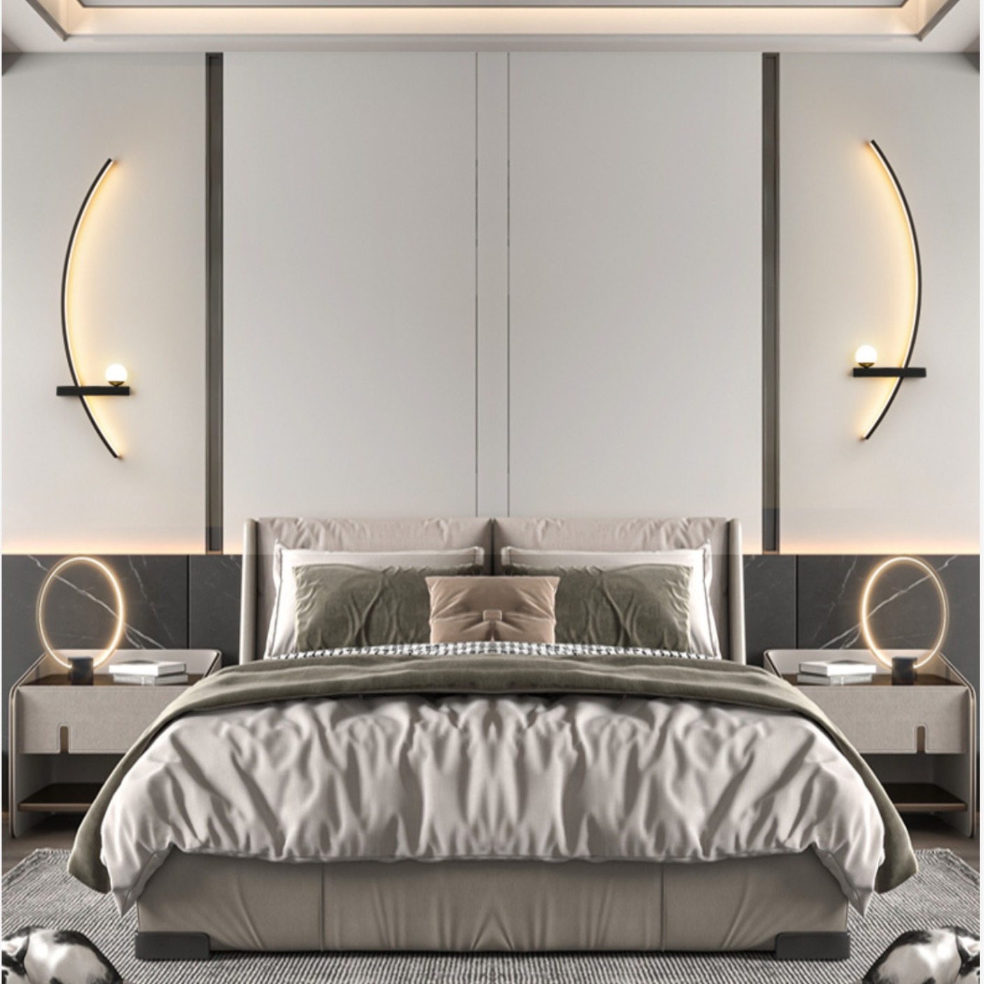 壁灯现代极简格栅灯电视背景墙灯长条形卧室床头灯中山灯具灯饰灯