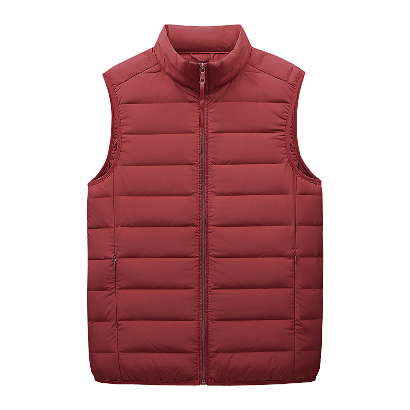 Men's Autumn and Winter Lightweight Down Jacket Warm Seamless Vest 90 White Duck Down Collar Down Vest Jacket for Men