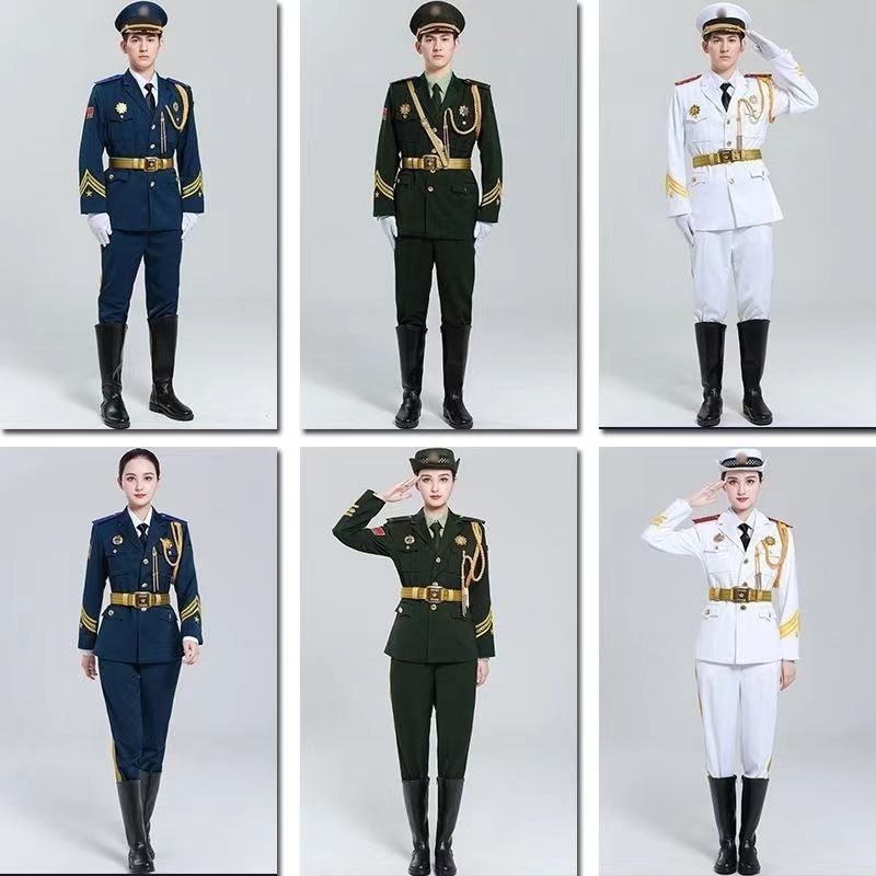 三軍の儀式隊の服装の国旗班の護衛隊の国旗掲揚手のドレスの中学生の国旗掲揚式の服装の礼賓服|undefined