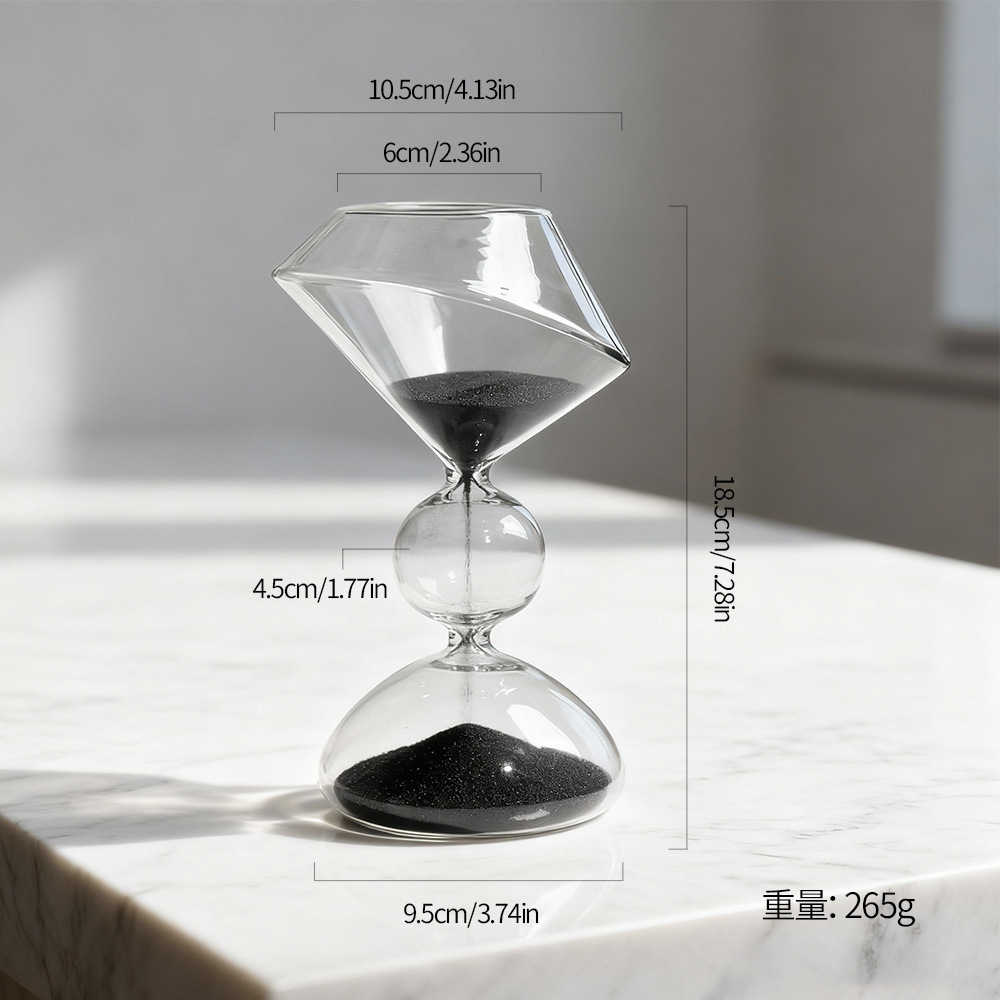 Hogar nórdico reloj de arena de vidrio de forma especial temporizador de arte reloj de arena regalos creativos estilo moderno decoraciones para el hogar