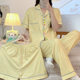 Cute Plaid Love Embroidered Pajamas Women's Spring and Summer Short Sleeve Three-Piece Japanese Ins Student Home Clothes Wholesale
