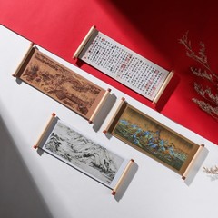 文創博物館の名画千里江山図冷蔵庫に巻物を貼って旅行記念品を貼ります。