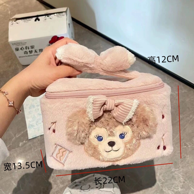 雪莉玫化妆包可爱小型手提包大容量便携毛绒卡通旅行化妆品收纳包|undefined