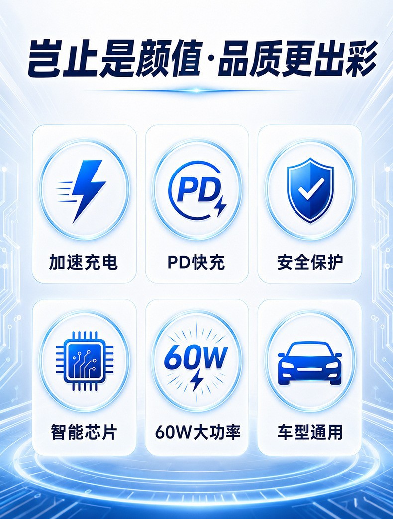 New Mini Single PD45W Car Charger QI2.2 Wireless Charger with Special Boost Function 15V20V Car Charging Head