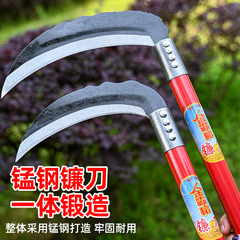 農業用鎌、薪割り刀、純手鍛造特殊鋼、木を切るための専用昔ながらの大型曲刃、屋外用マンガン鋼