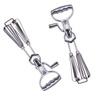 Baking creative hand-cranked double-head stainless steel egg beater manual milk beater cream beater flour mixing stick