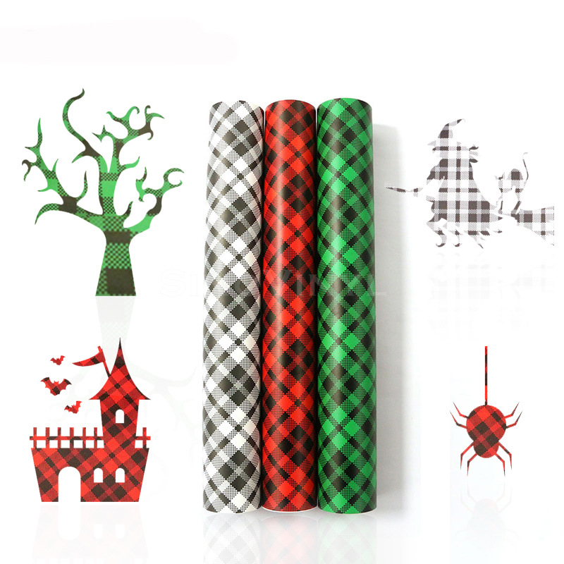 Xinlang Navidad Plaid pegatinas decorativas vacaciones festivo coche cuerpo pegatinas negro rojo Plaid publicidad letras papel instantáneas pegatinas