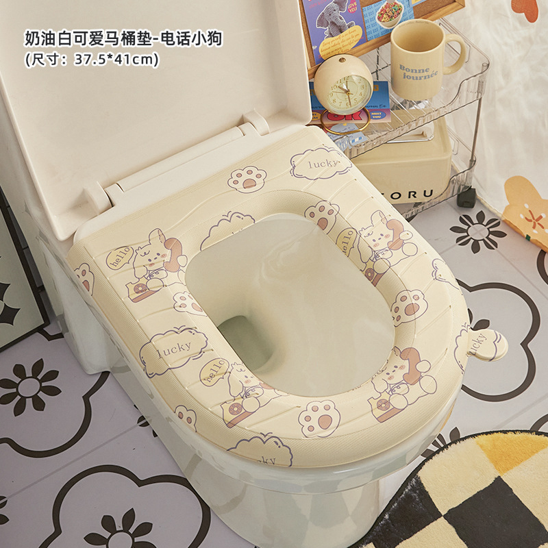 EVA impermeable cojín de asiento de inodoro cuatro estaciones universal hogar cubierta completa cubierta lavable cojín