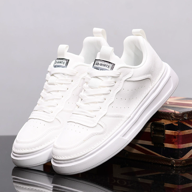 Весенняя и осенняя мужская обувь новая кожаная мягкая подошва маленькая белая обувь мужская летняя дышащая повседневная обувь дикая модная обувь 2355