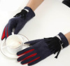 Fashionable fleece keep warm demi-season gloves with tassels, windproof street set