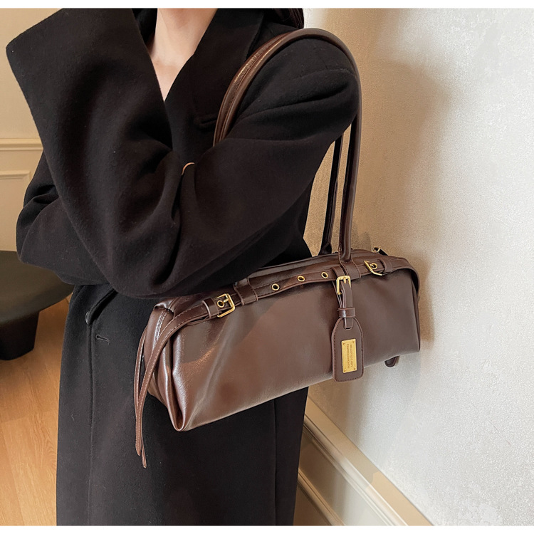 Vintage Bowling Tasche Damen Schultertasche Mit Großem Volumen_voghion.com