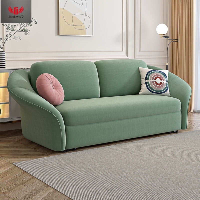 Sofá cama de almacenamiento multifuncional todo en uno doble propósito plegable tecnología moderna simple tela de lana cama retráctil doble