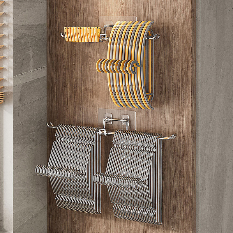 Clothes Hanger Storage Fit Rack Artifact Balcony Hook Drying and Placing Non-Punch Wall-Mounted Clothes Hanging Rack Wall Hanging Clothes Hanger Storage Fit Rack Artifact Balcony Hook Drying and Placing Non-Punch Wall-Mounted Clothes Hanging Rack Wall Hanging