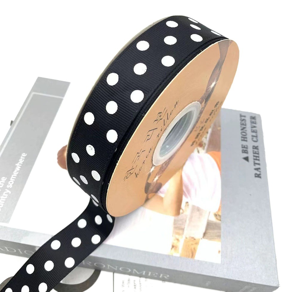 2,5 cm punto cinta clásico Polka Dot impresión juguete Ropa Decoración Accesorios embalaje DIY hilo cinturón al por mayor
