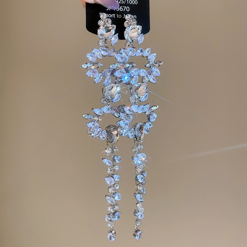 银针热销镶钻锆石水滴蝴蝶流苏耳环轻奢高级感耳钉耳饰设计感小众|undefined