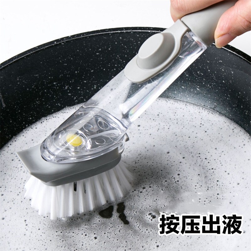 洗锅刷厨房刷子跨境不刷锅神器液压加液自动洗碗长柄刷粘油清洁刷|undefined