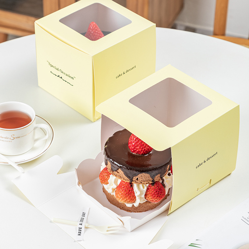 巴斯克包装盒复古甜品打包盒ins日式4/5/6寸盒子巧克力草莓蛋糕盒