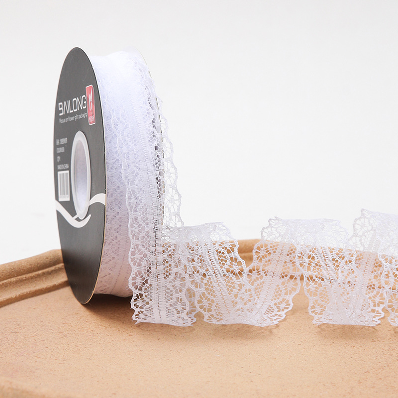 Envases de flores de color sólido de 3cm Cinta de encaje Floristería al por mayor Floristería Envases de flores Material de cinta de embalaje de ramo de bricolaje