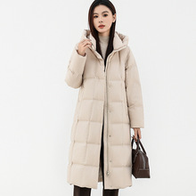品牌高档防寒羽绒服女长款2025新款时尚设计感极寒白鸭绒女士外套