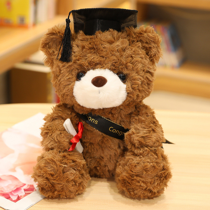 Doctor hat oso muñeca doctor Oso de peluche de juguete graduación oso muñeca de peluche oso de peluche graduación regalo conmemorativo