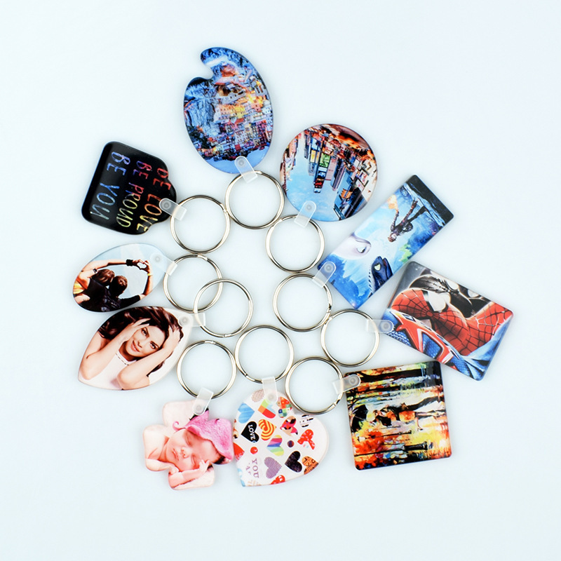 Free Design Sublimation Acrylic Keychain Single Side Printing Heat Transfer Acrylic Keychain DIY Printing
