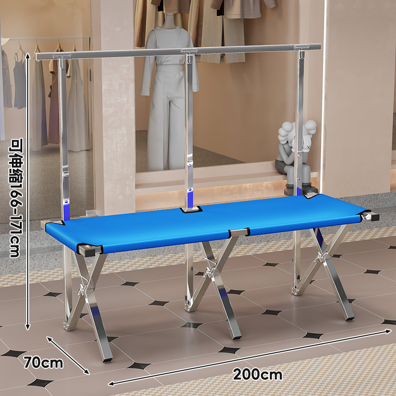 Estante Plegable para Puesto, Tubo de Hierro y Tela Oxford, Retráctil y Portátil, para Mercado Nocturno