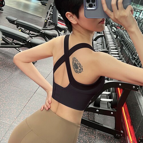 Sports bra summer shock-proof big breast push-up yoga vest women's one-piece running top fitness bra bra