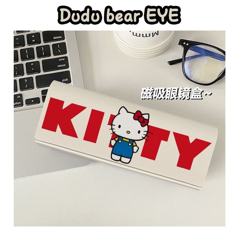 Cute Red Lettering Kitty High-Looking Student Portable Myopia Sunglasses Case Anti-Pressure Magnetic Eye Box Pu Cute Red Lettering Kitty High-Looking Student Portable Myopia Sunglasses Case Anti-Pressure Magnetic Eye Box Pu