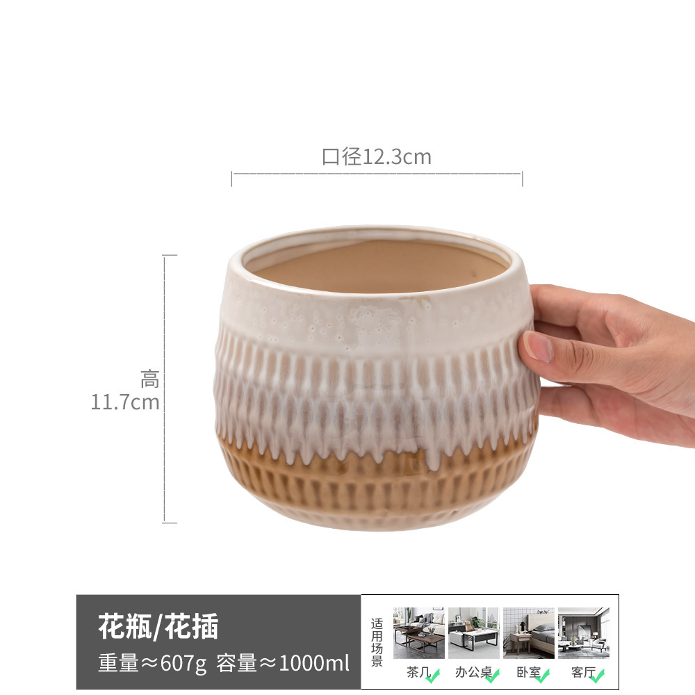 [Antiguidad clásica] vasijas de cerámica creativas decorativas de flores para el hogar, ornamentos de cocina, palillos, cuchillos, tenedores, cucharas, contenedores