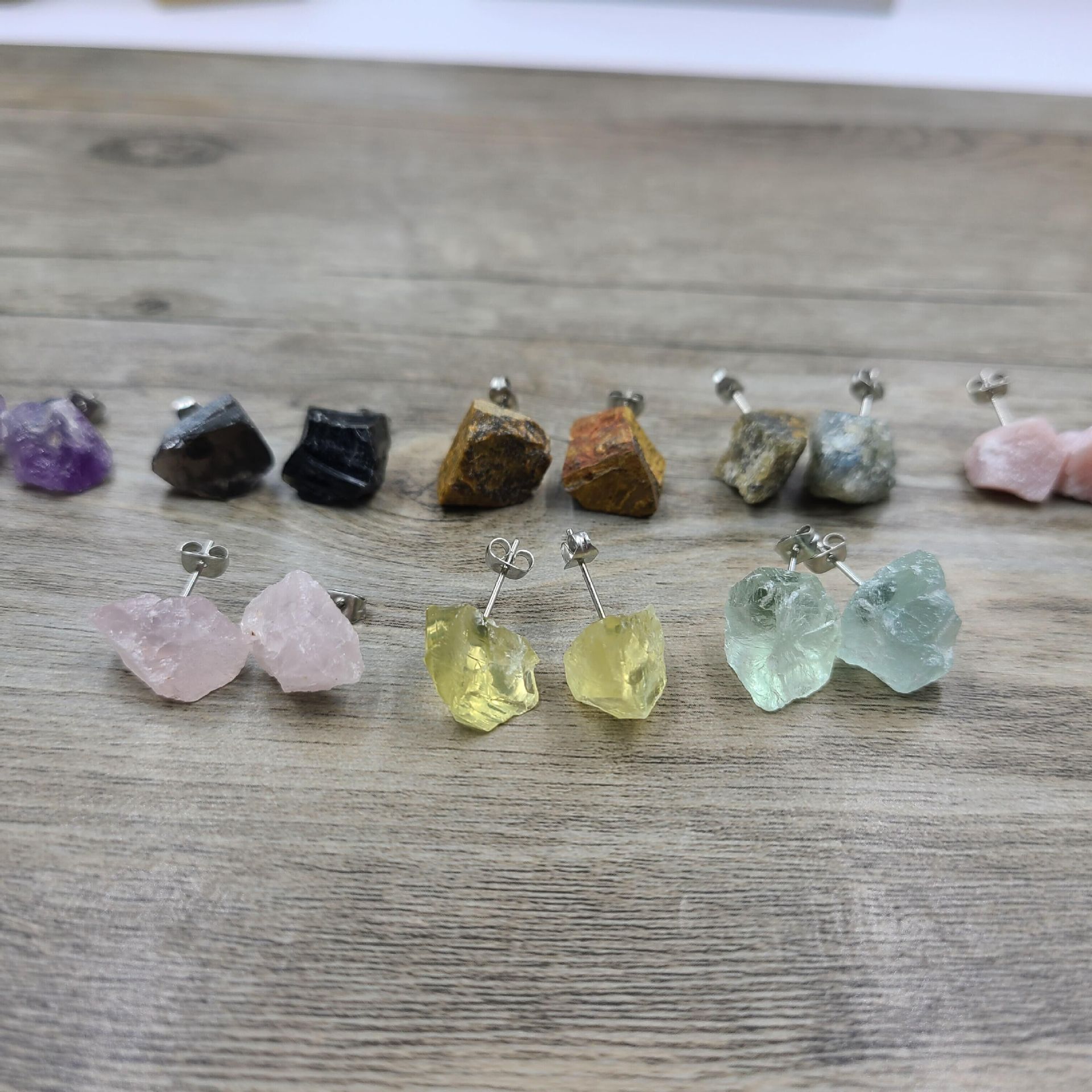 Fashion Geometric Crystal Handmade Ear Studs 1 Pair