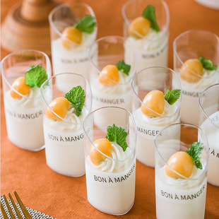 Oblique mousse cup pudding jelly cup food grade thickened Western dessert table disposable transparent plastic cup
