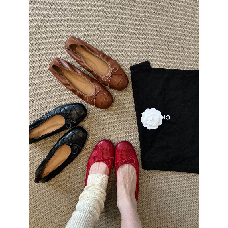 Sheepskin Version~Super Soft, Skin-Brightening Granny Shoes for Women, French Retro Mary Jane Shallow-Mouthed Flat Shoes, Women's Ballet Shoes