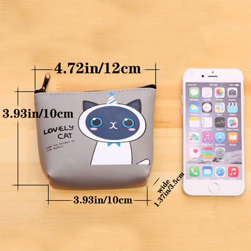 Korean style small fresh cartoon zipper coin purse short wallet girly cute portable student key bag