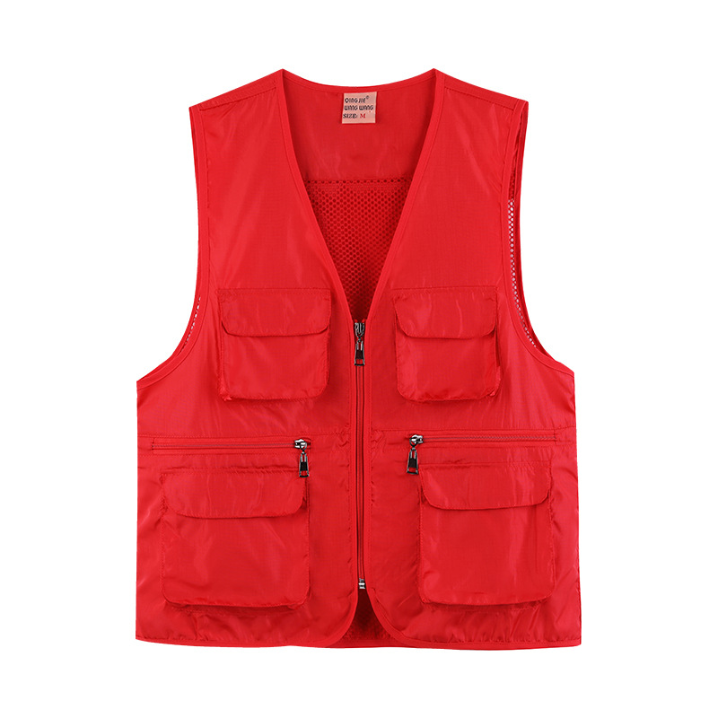 Chaleco de verano Chaleco de ropa de trabajo de fotografía de malla delgada y liviana para hombre Chaleco de pesca al aire libre para hombre personalizado