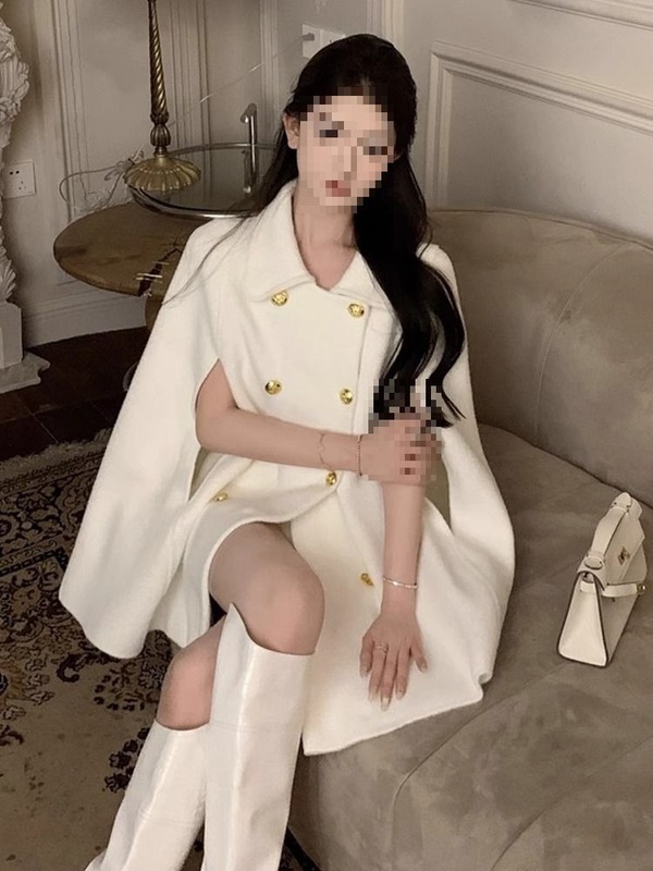 千金小香风毛呢外套女秋冬季感超好看小个子气质斗篷大衣|undefined