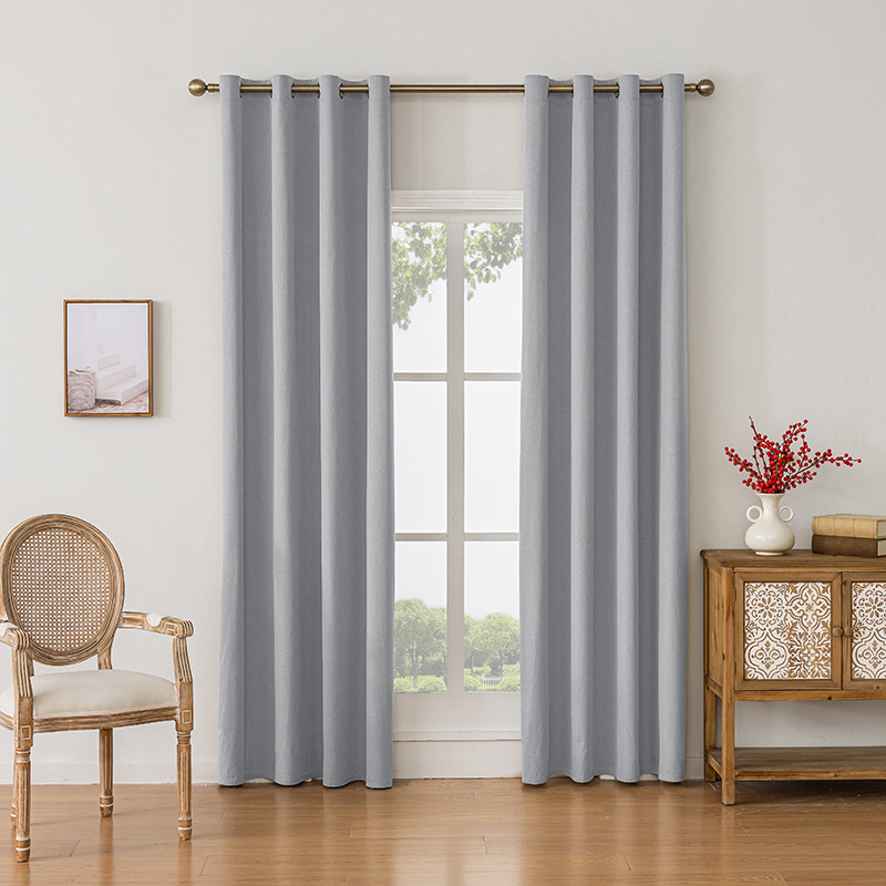 Suministro transfronterizo exclusivo para el comercio exterior de Amazon, cortinas opacas de lino sintético para dormitorio y sala de estar, cortinas al por mayor de Shaoxing.