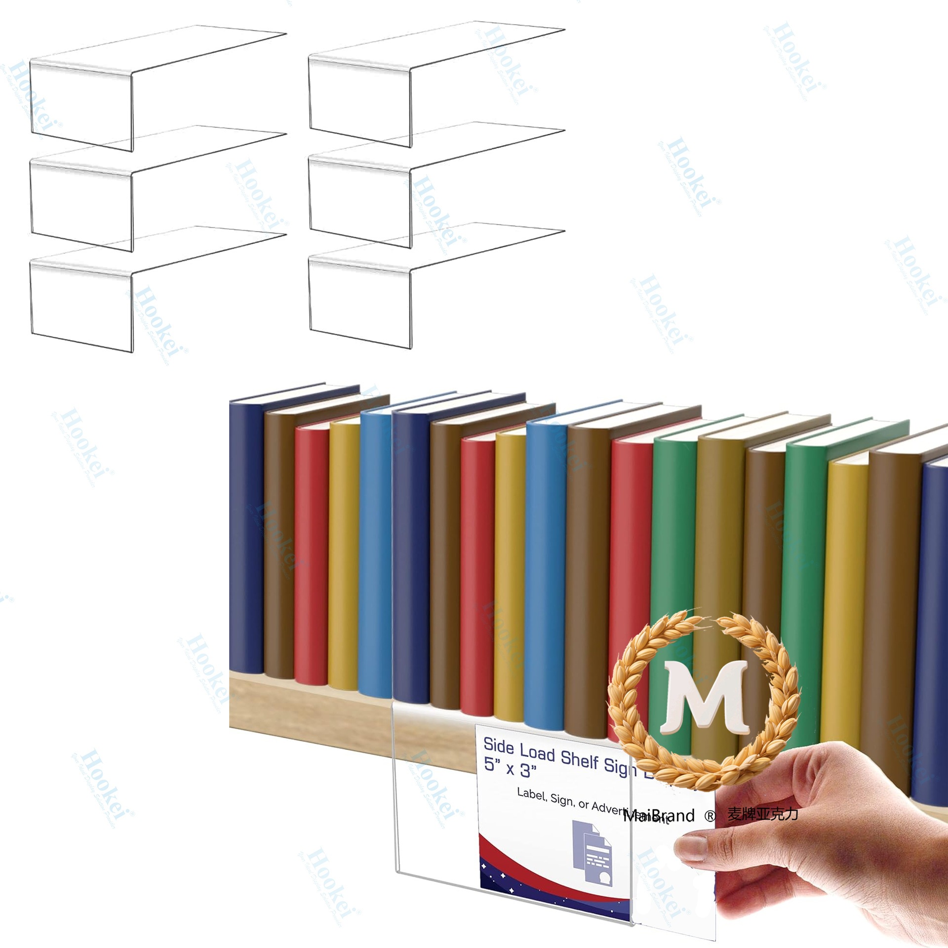 Low price store promotion display plastic card holder logo card…