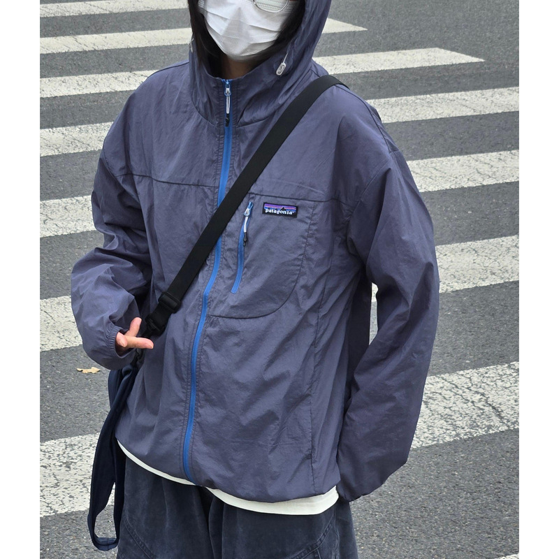 Pata ダルメシアン ドーパミン ルーズ アウトドア ハイキング サイクリング 防風 軽量 フード付き スキンウェア 日焼け止めウェア 男女兼用|undefined