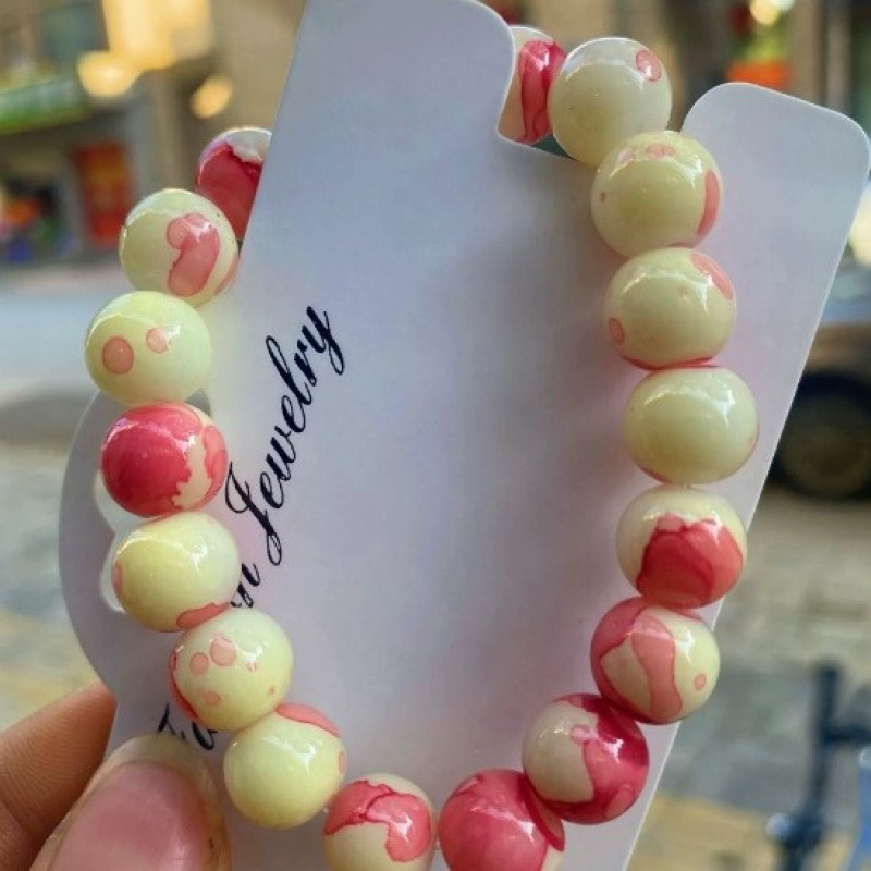 Puesto de mercado nocturno Pulseras de vidrio Suministro de modelos explosivos Pulsera de cerámica Jingdezhen Pulsera de porcelana azul y blanca Caja de regalo de bendición al por mayor