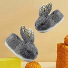 跨境新品Bunny Slippers兔子潮鞋防滑秋冬家居保暖棉拖鞋子男冬季