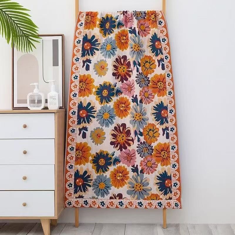 New Type of Gauze Cotton Three-Layer Gauze Bath Towel for Adults and Children, Newborn Baby Beach Towel, Factory Direct Sales and Wholesale